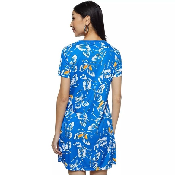 ADIDAS x FARM RIO • Butterfly Print Mini Dress in Blue • XS - Picture 2 of 13